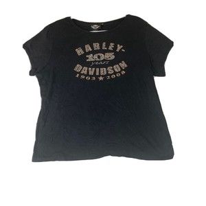 Vtg Y2K Harley-Davidson Women 1W 2XL Blingy  Top T-Shirt Motorcycle Biker EUC